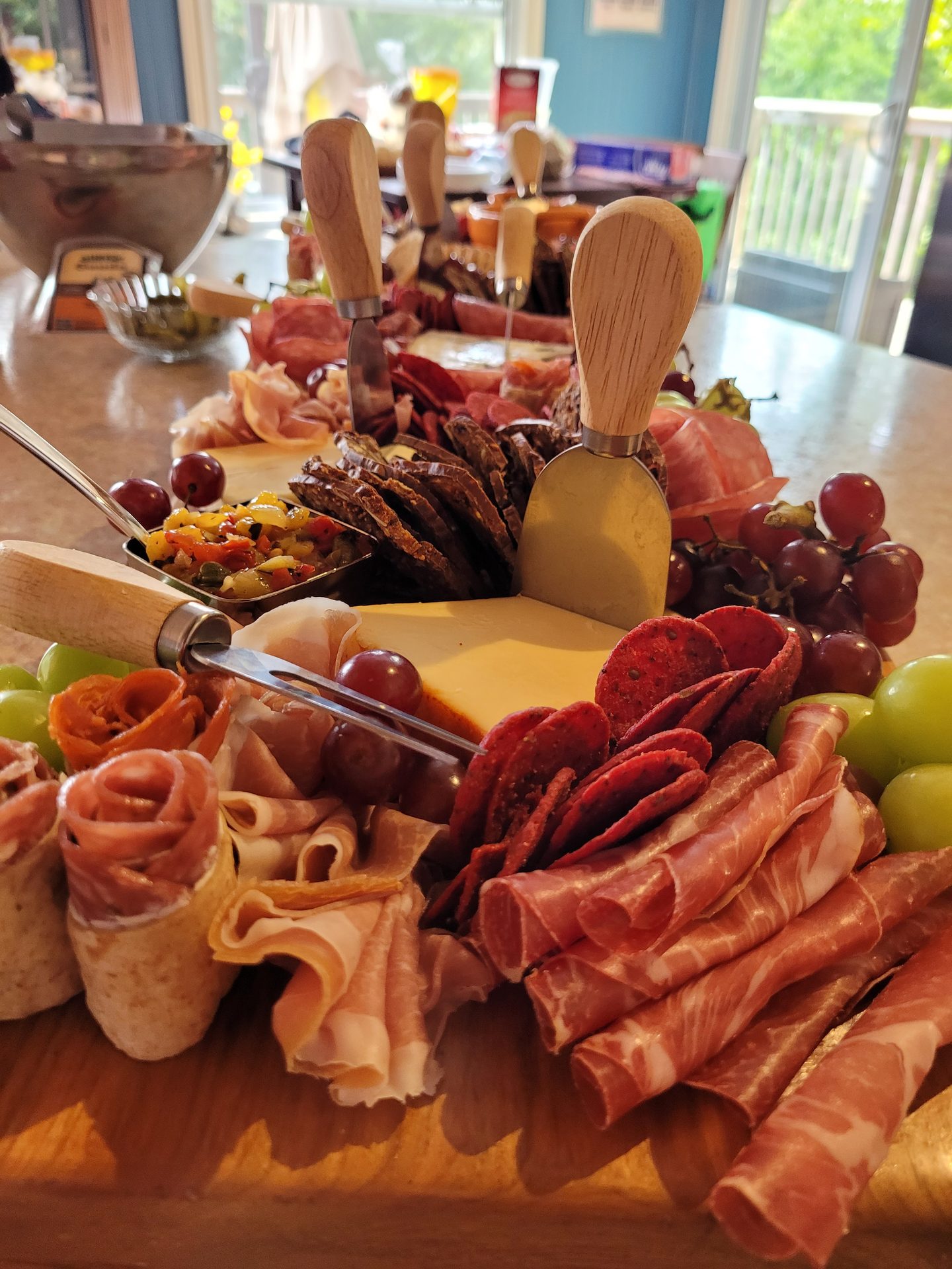 Prosciutto rosettes and aged cheese charcuterie board